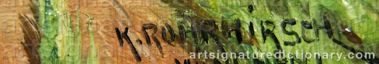 Authentic signature by Karl ROHRHIRSCH on  artwork