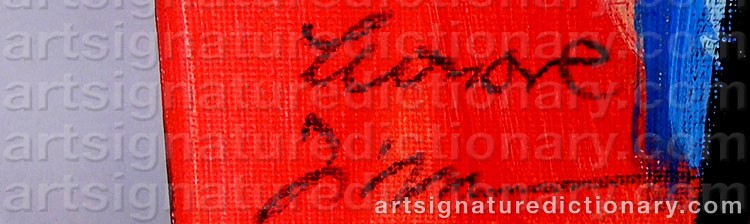 Authentic signature by Leonore ZIMMERMANN on artwork