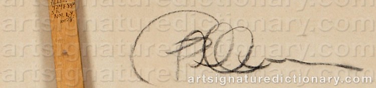Authentic signature by Philip ALLEN on  artwork