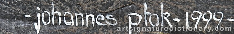 Authentic signature by Johannes PTOK on  artwork