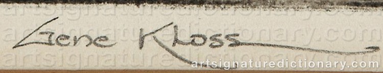 Authentic signature by Gene KLOSS on Drawing/Graphic/Print artwork