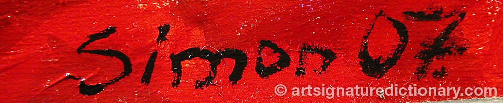Authentic signature by Gabor SIMON on artwork