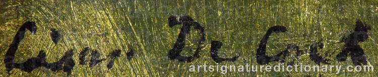 Authentic signature by Cesar De COCK on Painting/Watercolour artwork