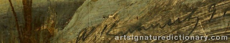 Authentic signature by Friedrich Wilhelm KUHNERT on Painting/Watercolour artwork