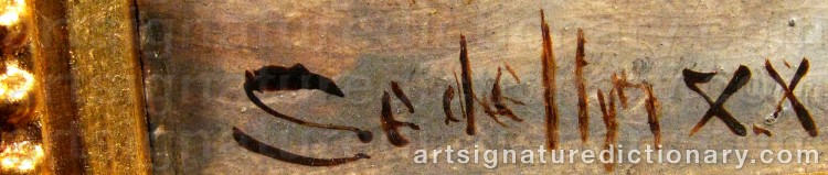 Authentic signature by August SEDELIN on artwork