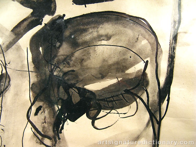 Close-up details showing Tadeusz KANTOR signature forgery characteristics