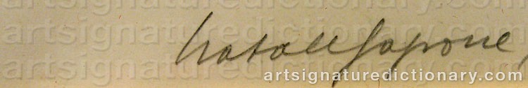 Authentic signature by Natale SAPONE on  artwork
