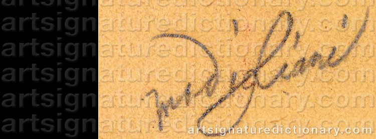 Authentic signature by Amedeo MODIGLIANI on Drawing/Graphic/Print artwork