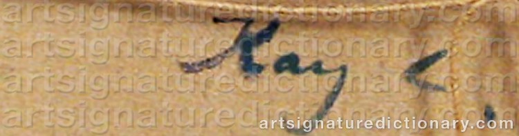 Authentic signature by Kay CHRISTENSEN on artwork
