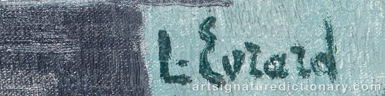 Authentic signature by Louis EVRARD on  artwork