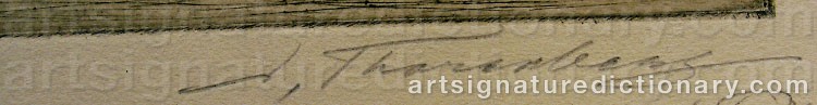 Authentic signature by Johan Ludvig THORENBERG on artwork