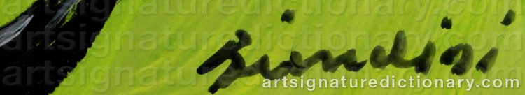 Authentic signature by Remo BRINDISI on  artwork