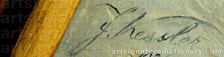 Authentic signature by J. HESSLER on  artwork