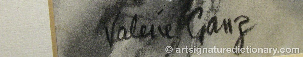 Authentic signature by Valerie GANZ on artwork