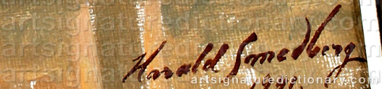 Authentic signature by Harald SMEDBERG on artwork