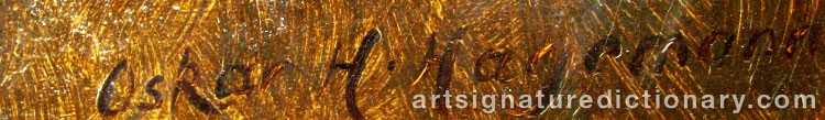 Authentic signature by Oskar H. HAGEMANN on  artwork