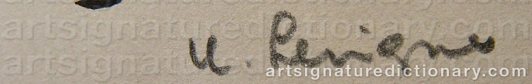 Authentic signature by Hubert LEVIGNE on artwork
