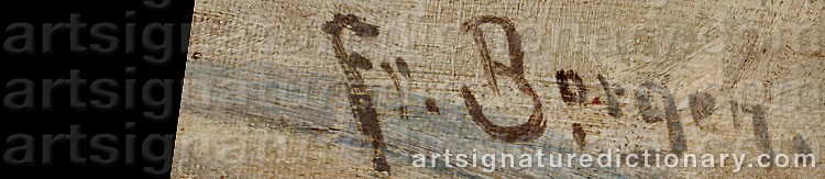 Authentic signature by Fredrik BORGEN on  artwork