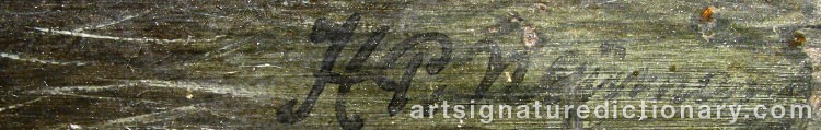 Authentic signature by H. P. NEUMANN on  artwork