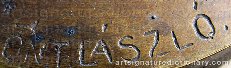 Authentic signature by SOVARI I. ONT. LASZLÓ on  artwork