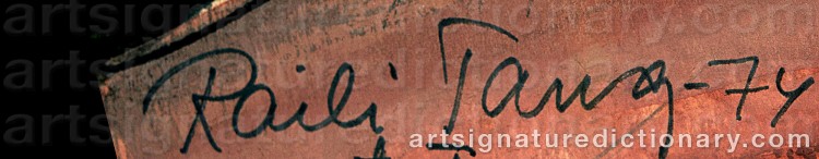 Authentic signature by Raili TANG on Painting/Watercolour artwork