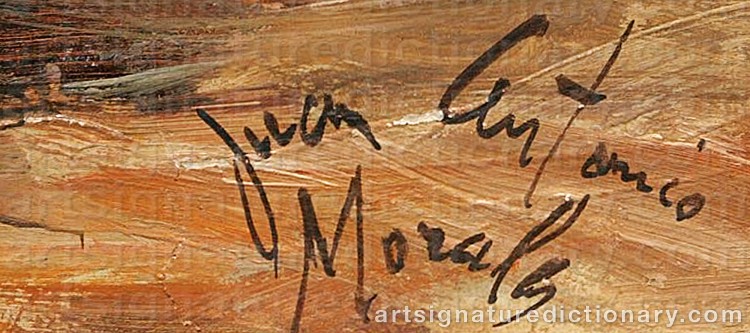 Authentic signature by Juan Antonio MORALES on  artwork