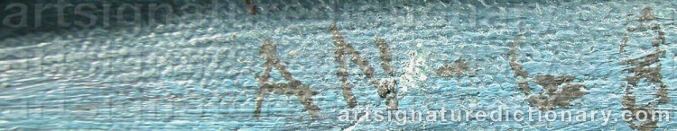 Authentic signature by Åke NORLANDER on  artwork