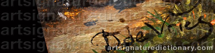 Authentic signature by D. De VRIES on  artwork