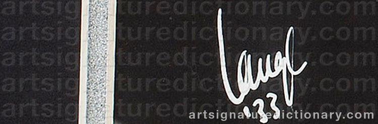 Authentic signature by Åke LANGE on Drawing/Graphic/Print artwork
