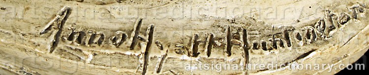 Authentic signature by Anna Vaughn Hyatt HUNTINGTON on  artwork