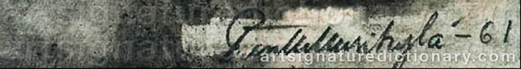 Authentic signature by Pentti UUSIKYLÄ on  artwork