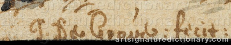 Authentic signature by Josua De GRAAF on Drawing/Graphic/Print artwork