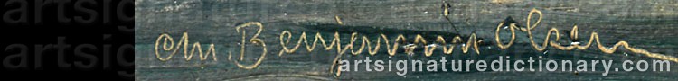 Authentic signature by Christian Benjamin OLSEN on Painting/Watercolour artwork