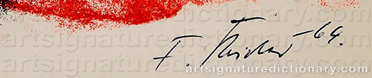 Authentic signature by Fred THIELER on artwork