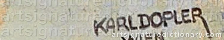 Authentic signature by Karl DOPLER on  artwork