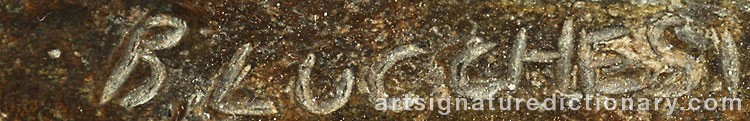 Authentic signature by Bruno LUCCHESI on  artwork