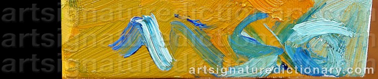 Authentic signature by Wiliam SKOTTE OLSEN on artwork