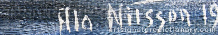 Authentic signature by Algoth NILSSON on  artwork