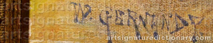 Authentic signature by Wilhelm ‘Ville’ GERNANDT on  artwork