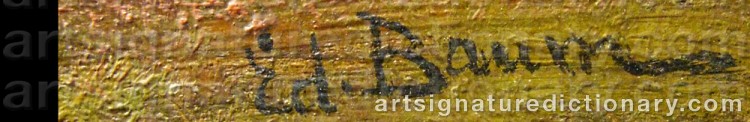 Authentic signature by Ed. BAUM on  artwork