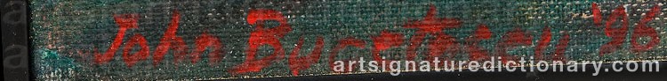 Authentic signature by John BUCETESCU on artwork