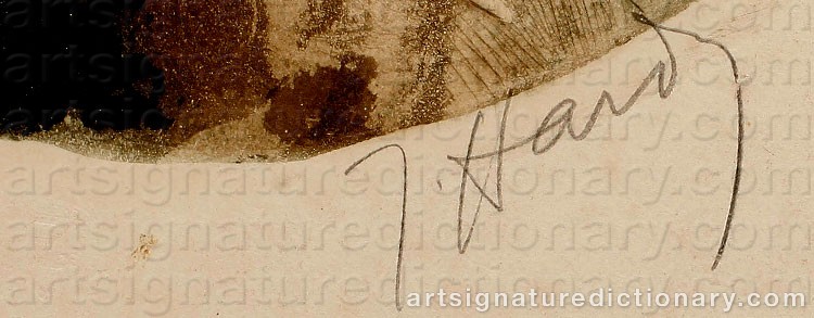 Authentic signature by Jean HARDY on  artwork