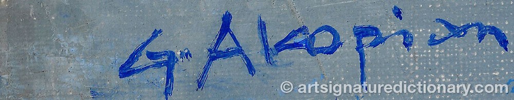 Authentic signature by Georges AKOPIAN on  artwork