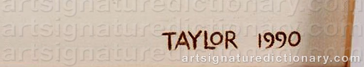 Authentic signature by Joy TAYLOR on artwork