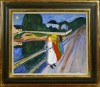 Close-up details showing Edvard MUNCH signature forgery characteristics