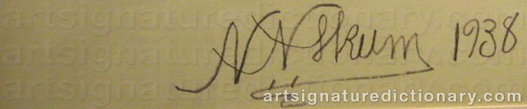 Forged signature of Nils Nilsson (Sami Artist) SKUM