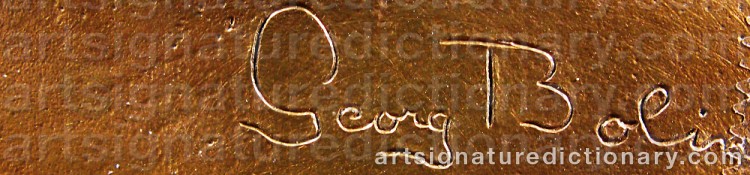 Authentic signature by Georg BOLIN on  artwork