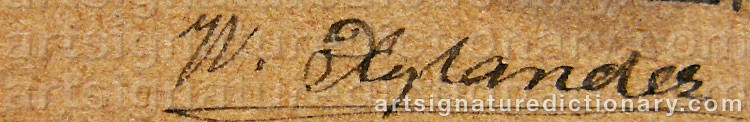 Authentic signature by Wilhelm Ferdinand XYLANDER on  artwork