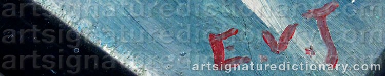 Authentic signature by E Von TELL on  artwork