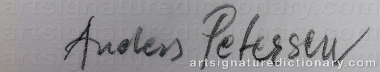 Authentic signature by Anders PETERSEN on  artwork